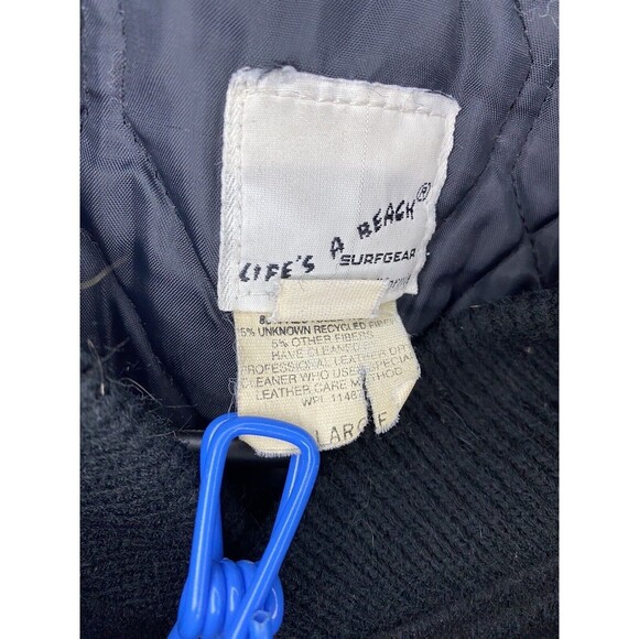 Vintage 90s Bad Boy Club Bomber Jacket Life’s A Beach California USA Adult Large - Picture 6 of 11